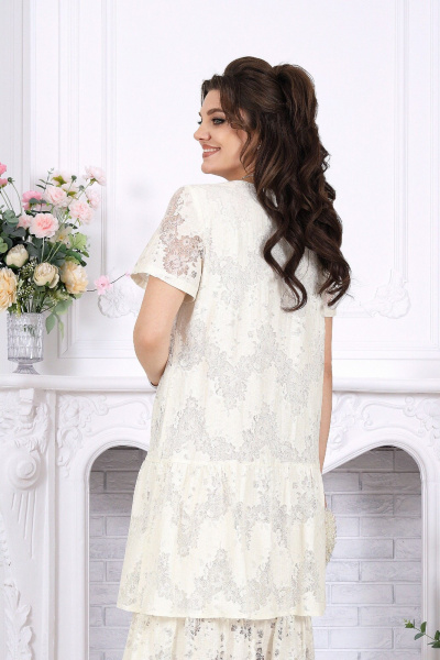 Платье Ninele 7537 молочный - фото 8