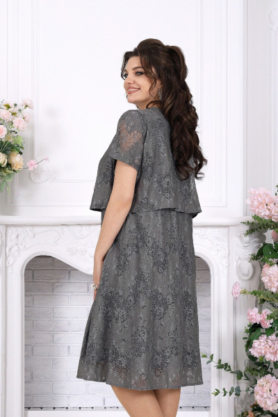 Платье Ninele 7539 серый - фото 7