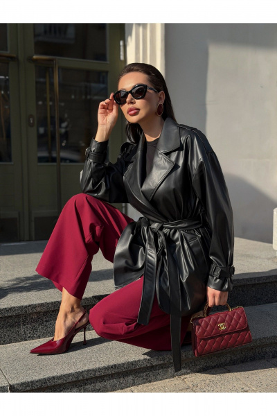 Тренч Legend Style G-015 черный_ - фото 15