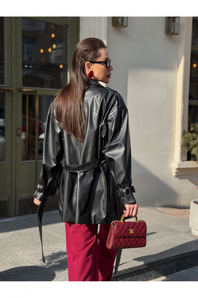 Тренч Legend Style G-015 черный_ - фото 11