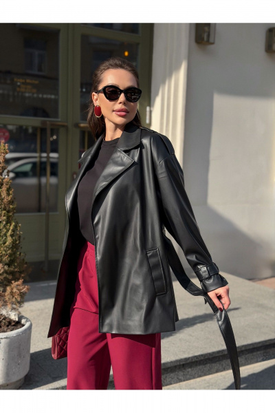 Тренч Legend Style G-015 черный_ - фото 9