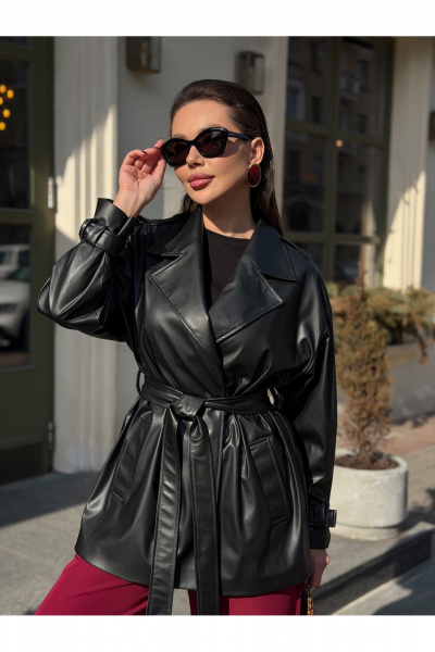 Тренч Legend Style G-015 черный_ - фото 6