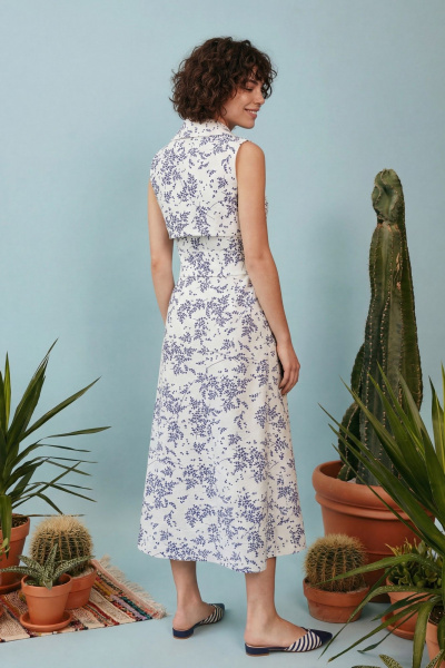 Платье Lokka 1909 белый/синий_принт - фото 7