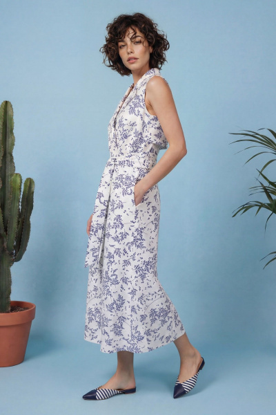 Платье Lokka 1909 белый/синий_принт - фото 5