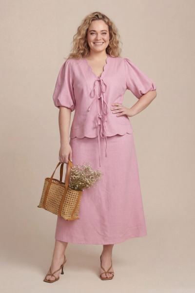 Жакет, юбка Lokka 1912 розовый - фото 6