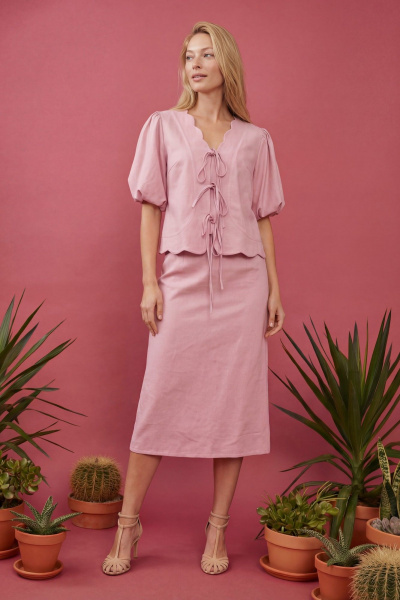 Жакет, юбка Lokka 1912 розовый - фото 4