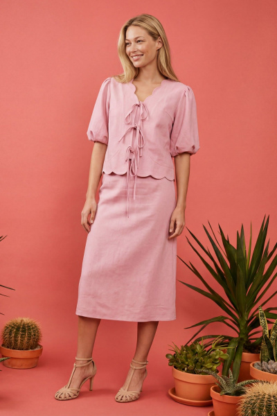 Жакет, юбка Lokka 1912 розовый - фото 2