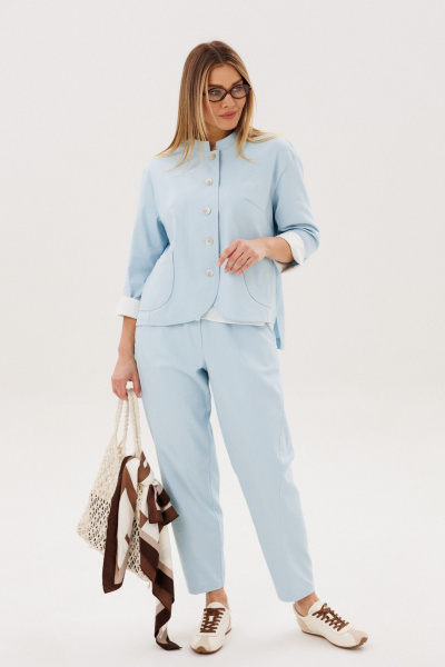 Блуза, брюки, жакет Fantazia Mod 5385 голубой - фото 9