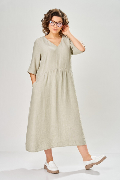 Платье Диомант 2182 бежевый - фото 11