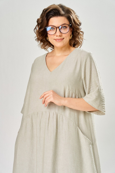 Платье Диомант 2182 бежевый - фото 6