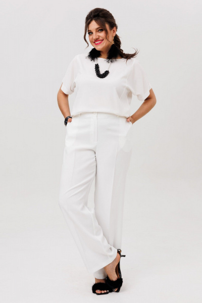 Брюки Anelli 1540.1 молочный-пунш - фото 6