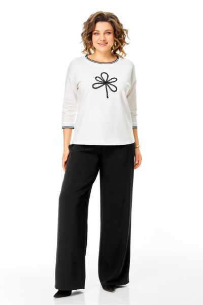 Джемпер Rumoda 2261_дл_молочный-черный - фото 7