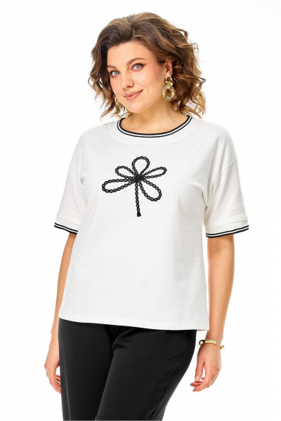 Джемпер Rumoda 2261_кр_молочный-черный - фото 2