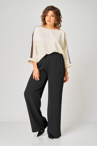 Блуза, брюки Rumoda 2275_дл_молочный-черный - фото 6