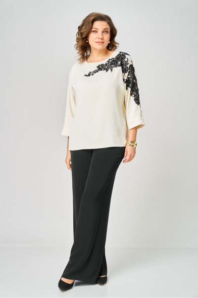Блуза, брюки Rumoda 2278_дл_молочный-черный - фото 11