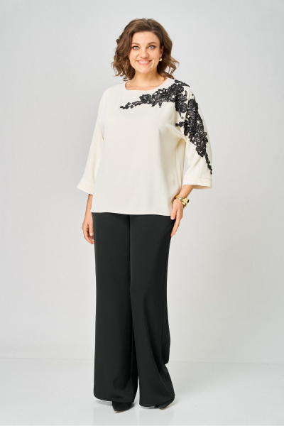 Блуза, брюки Rumoda 2278_дл_молочный-черный - фото 10