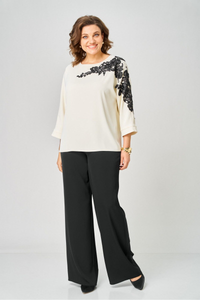 Блуза, брюки Rumoda 2278_дл_молочный-черный - фото 6