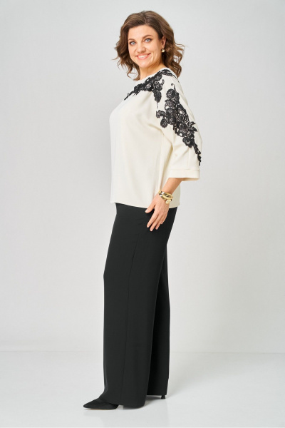 Блуза, брюки Rumoda 2278_дл_молочный-черный - фото 4