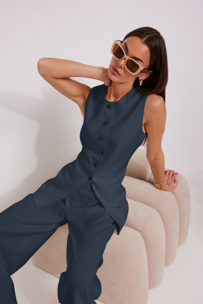 Брюки, жилет N.O.W. 1575-1 синий - фото 6