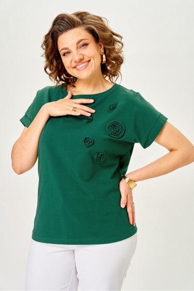 Джемпер Rumoda 2288 темно-зеленый - фото 6