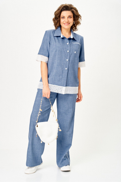 Брюки, жакет Vilena 1156 голубой - фото 15