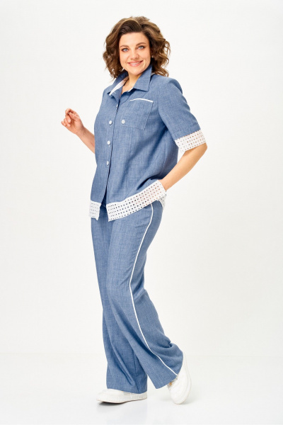 Брюки, жакет Vilena 1156 голубой - фото 14