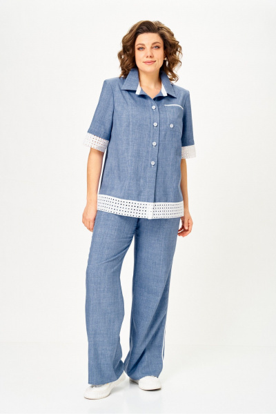 Брюки, жакет Vilena 1156 голубой - фото 13