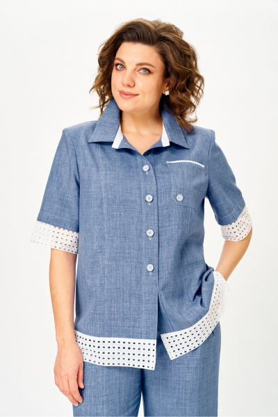 Брюки, жакет Vilena 1156 голубой - фото 12