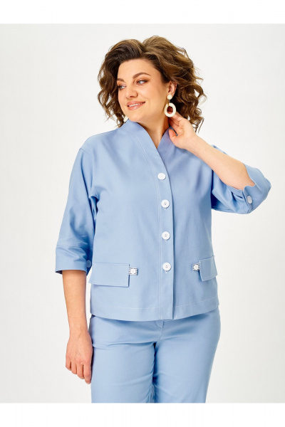 Брюки, жакет Vilena 1159 голубой - фото 7