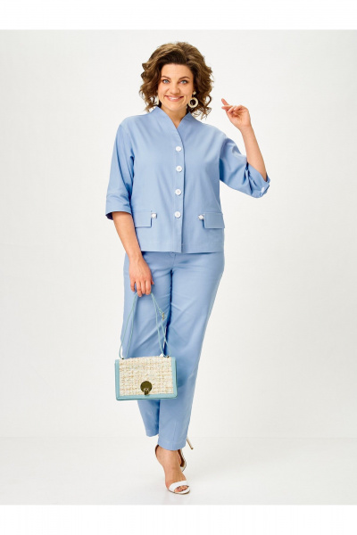 Брюки, жакет Vilena 1159 голубой - фото 5