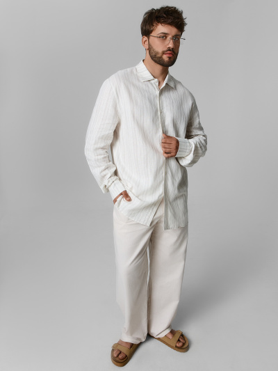 Рубашка Mark Formelle 121980-1/25-5764П-9 св.серая_полоска_на_молочном - фото 1