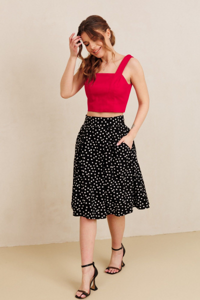 Топ, юбка AMORI 7101 красный-черный - фото 3