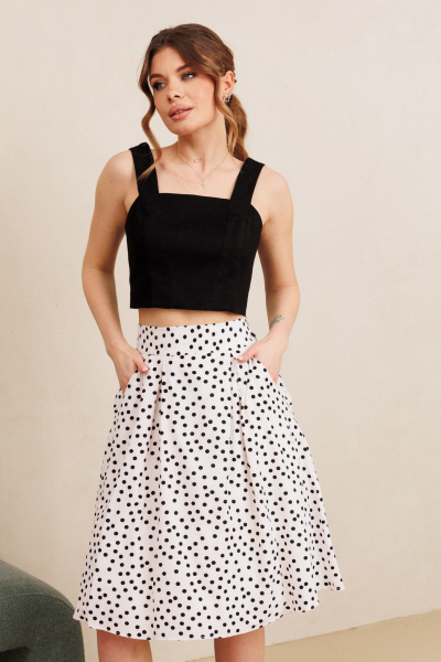 Топ, юбка AMORI 7103 черный-белый - фото 4