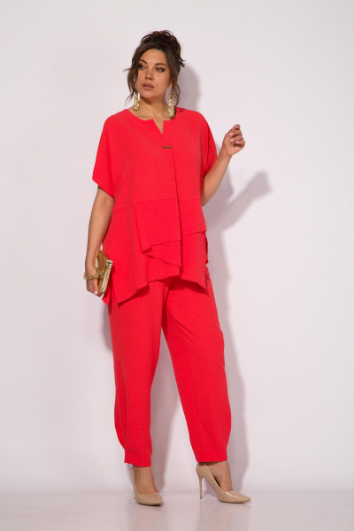 Брюки, туника Liliana 1525 красный_коралл - фото 1