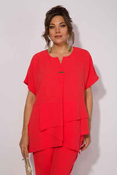 Брюки, туника Liliana 1525 красный_коралл - фото 6
