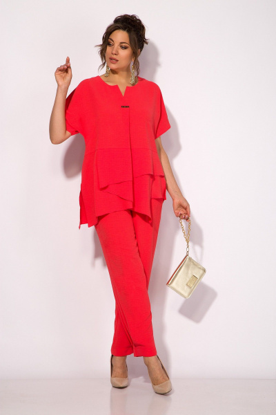 Брюки, туника Liliana 1525 красный_коралл - фото 3