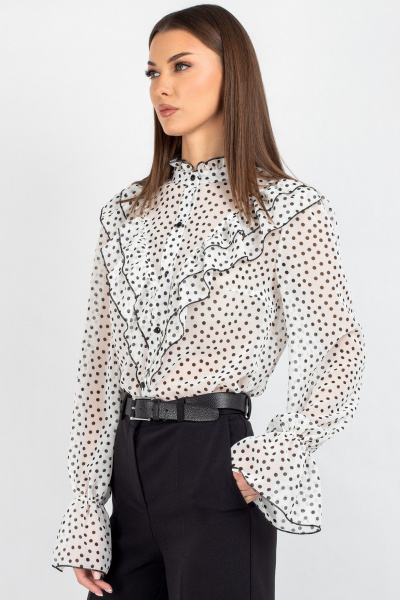 Блуза VIZAVI 744.1 черно-белый_горох - фото 9