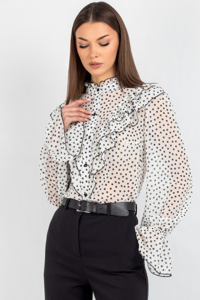 Блуза VIZAVI 744.1 черно-белый_горох - фото 3