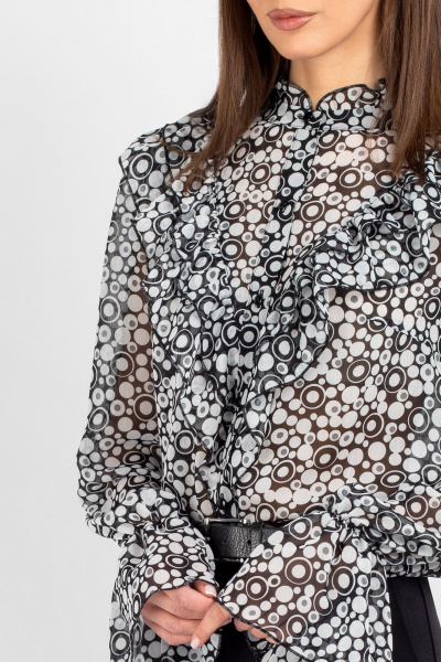 Блуза VIZAVI 744 черно-белый - фото 6