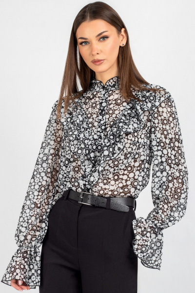 Блуза VIZAVI 744 черно-белый - фото 1