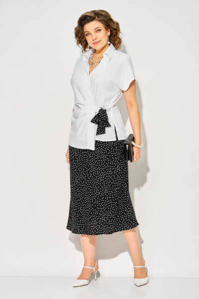 Блуза, юбка Liliana 1534 белый+черный - фото 4