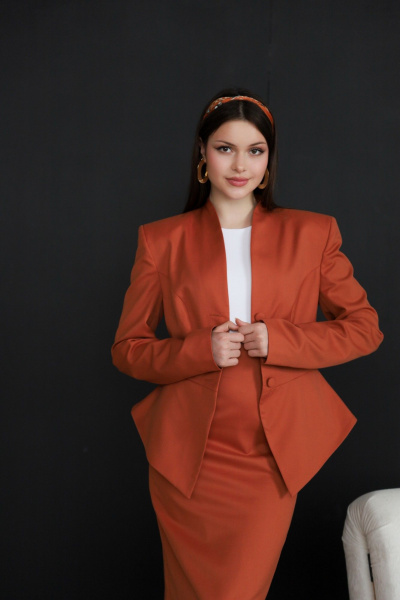 Жакет 16:48 2ПШ4 терракот - фото 2