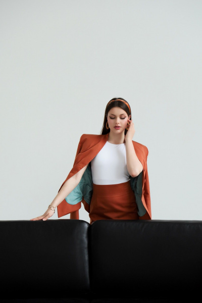 Жакет 16:48 2ПШ4 терракот - фото 3