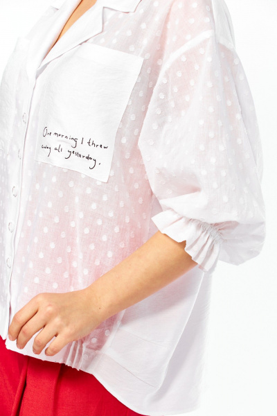 Блуза, брюки Ольга Стиль С-1024 белый-красный - фото 3