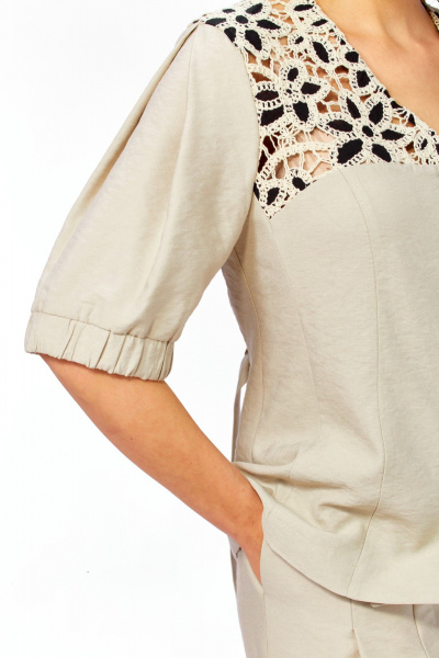 Брюки, жилет Ольга Стиль С-1023 бежевый - фото 8