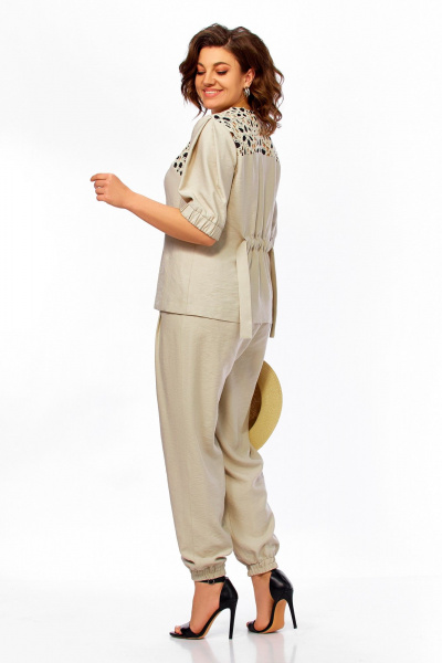 Брюки, жилет Ольга Стиль С-1023 бежевый - фото 3