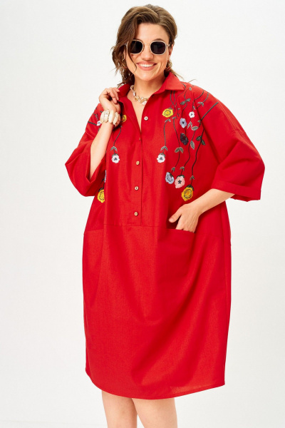 Платье SOVA 11318 красный - фото 8