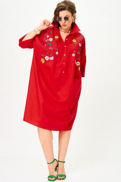 Платье SOVA 11318 красный - фото 3