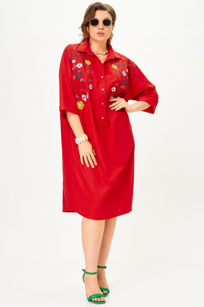 Платье SOVA 11318 красный - фото 1