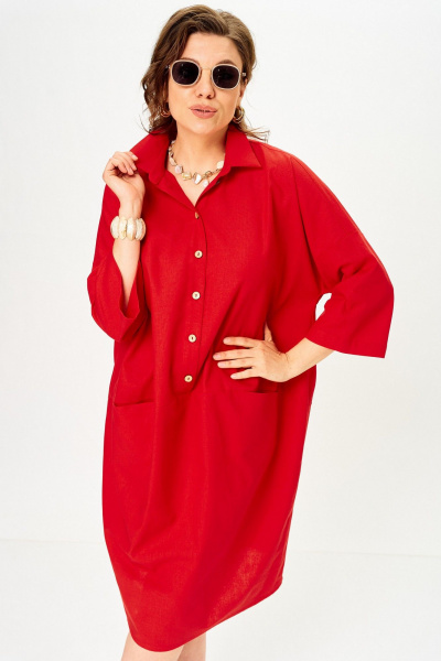 Платье SOVA 11329 красный - фото 8